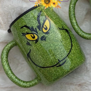 14oz Grinch face mug