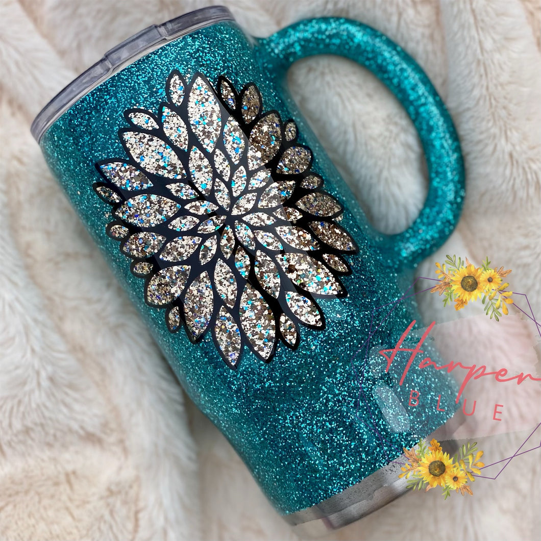 Gold floral mug