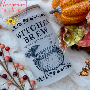 16oz Glass Matte Witches Brew cup