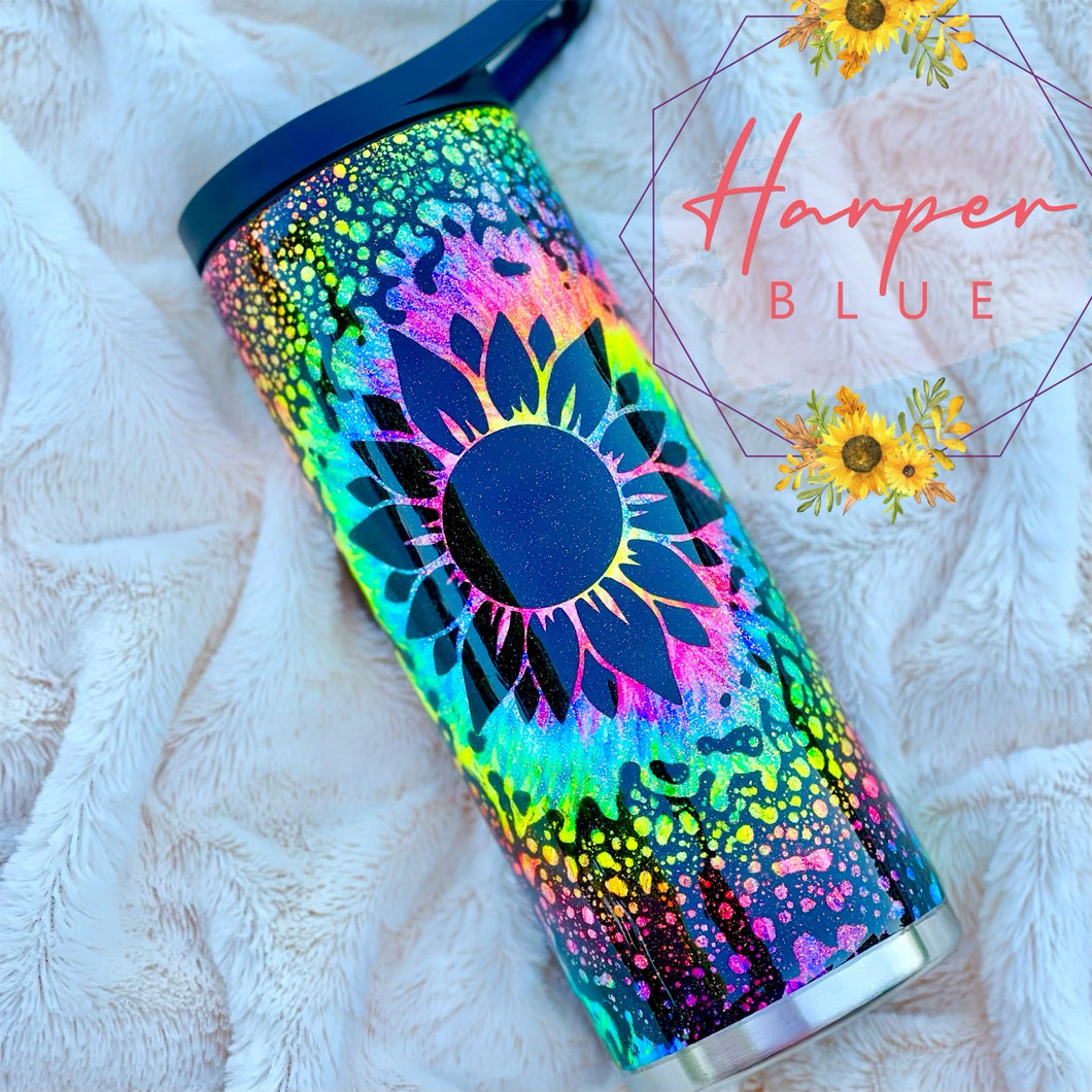 Tie dye sunflower Tumbler